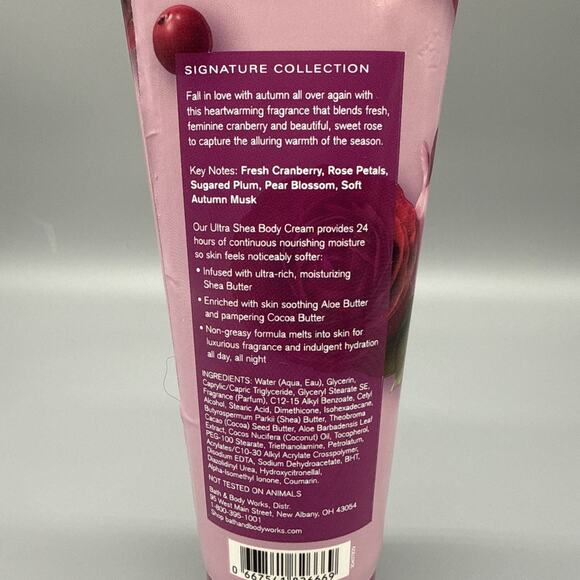 Bath and Body Works Aromatherapy Sweet Cranberry Rose Body Cream 8oz Rare 80% - Picture 3 of 4